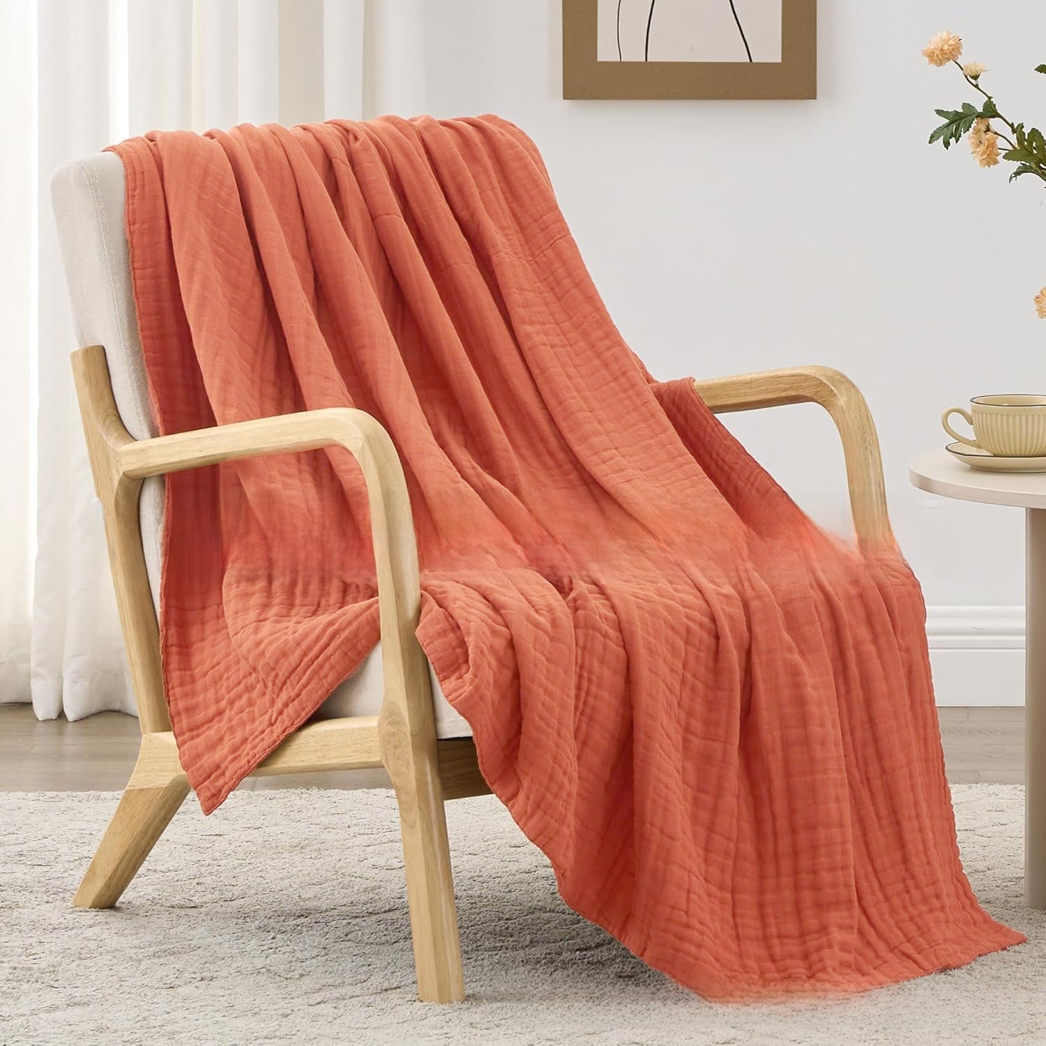 6-Layer Pure Cotton Gauze Towel Blanket, All-Cotton Bubble Gauze Towel Blanket, Single/Double Air-Conditioning Summer Cooling Blanket, Thin Quilt