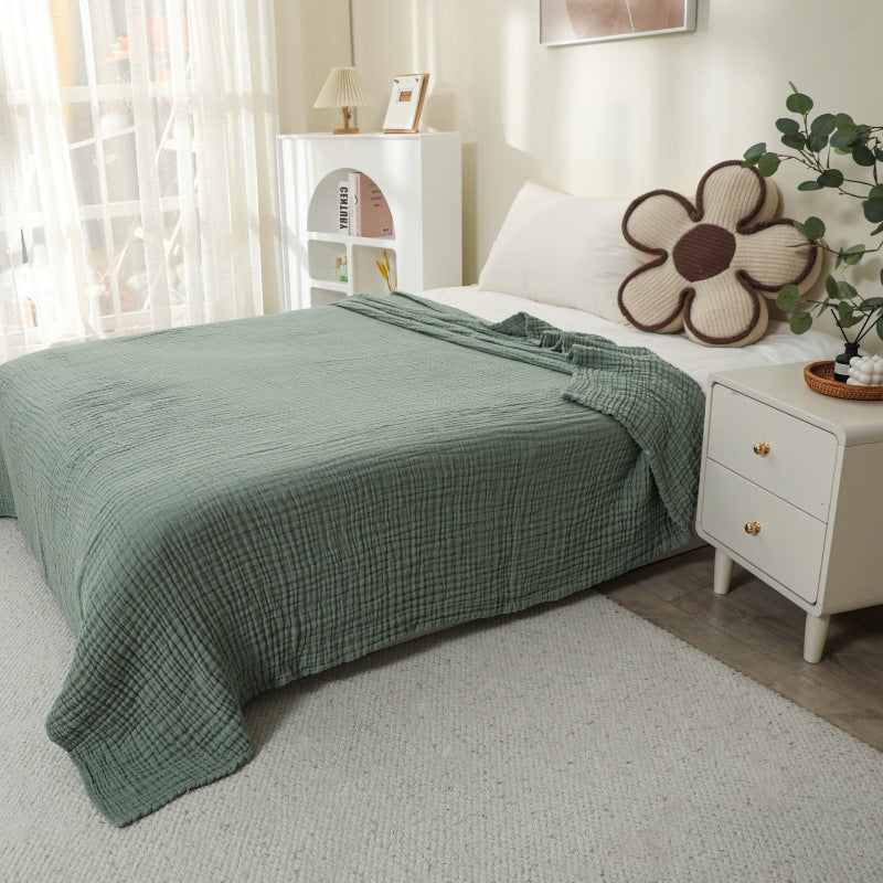 6-Layer Pure Cotton Gauze Towel Blanket, All-Cotton Bubble Gauze Towel Blanket, Single/Double Air-Conditioning Summer Cooling Blanket, Thin Quilt