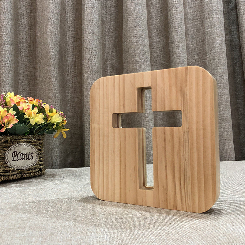 Solid Wood LED Night Lamp