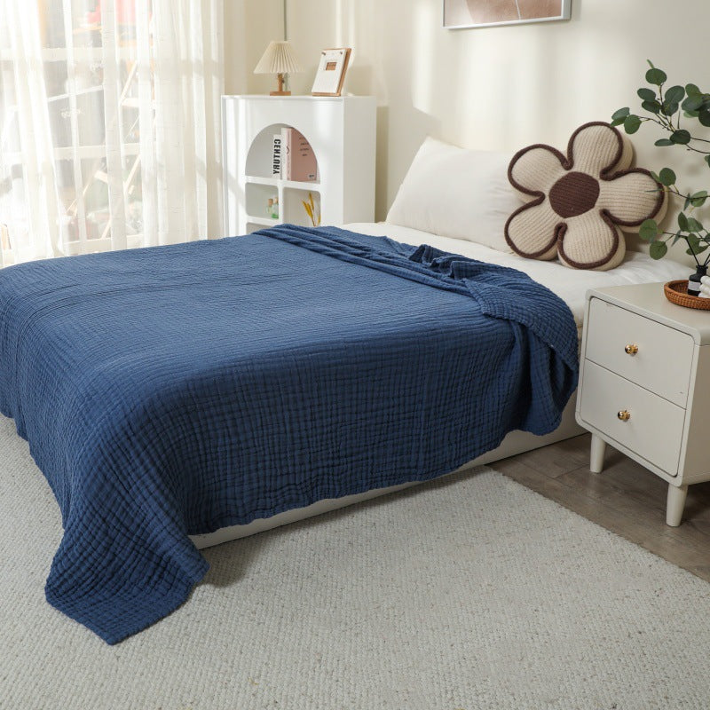 6-Layer Pure Cotton Gauze Towel Blanket, All-Cotton Bubble Gauze Towel Blanket, Single/Double Air-Conditioning Summer Cooling Blanket, Thin Quilt