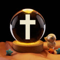 Transparent Crystal Cross Desktop Night Light