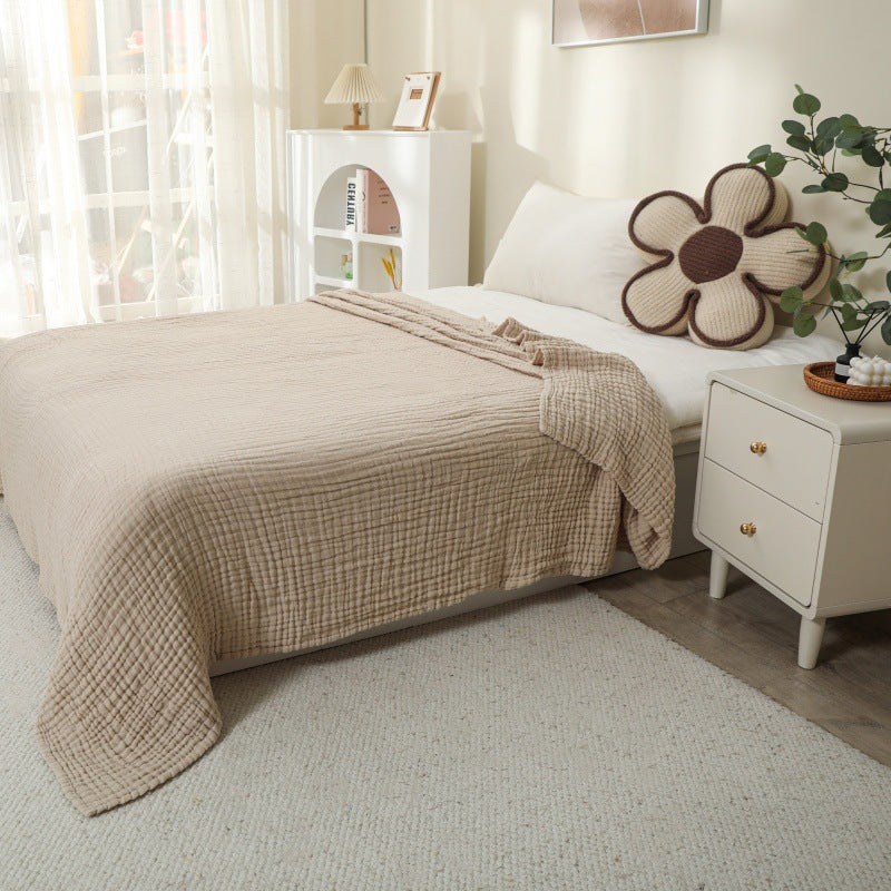 6-Layer Pure Cotton Gauze Towel Blanket, All-Cotton Bubble Gauze Towel Blanket, Single/Double Air-Conditioning Summer Cooling Blanket, Thin Quilt