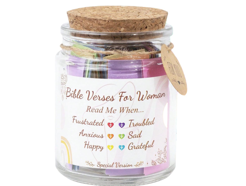 Bible Verse Glass Wish Jar