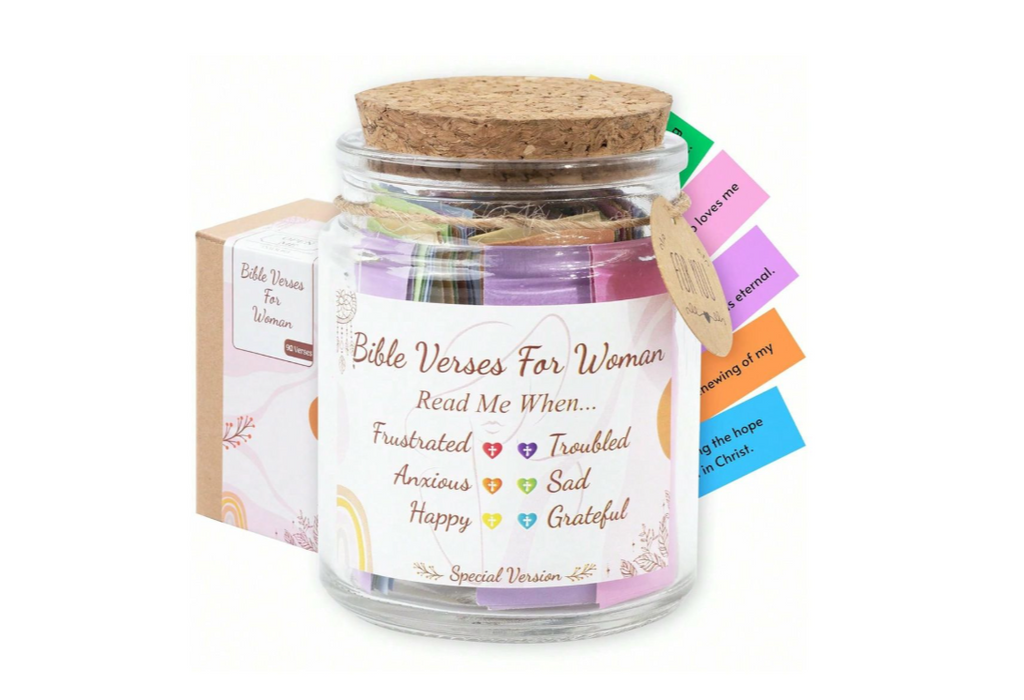 Bible Verse Glass Wish Jar