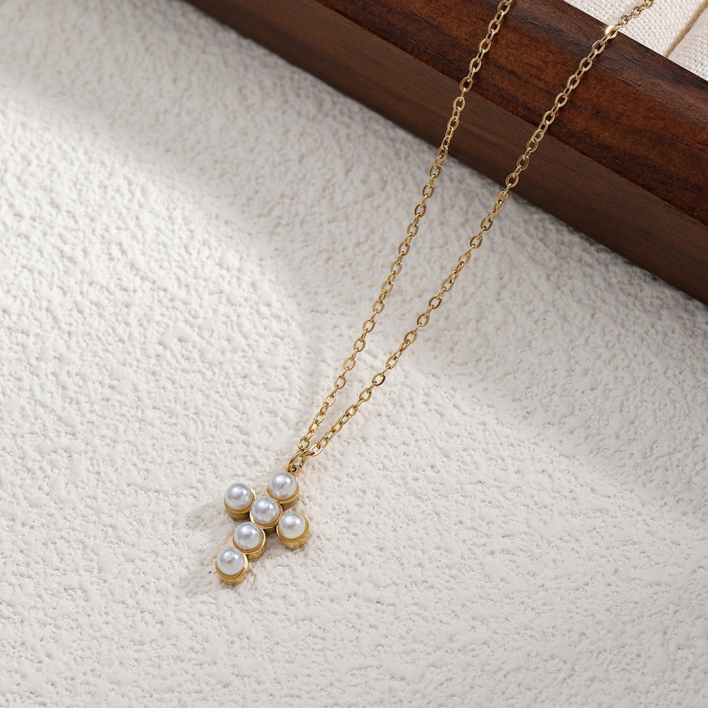 Cross Pearl Necklace