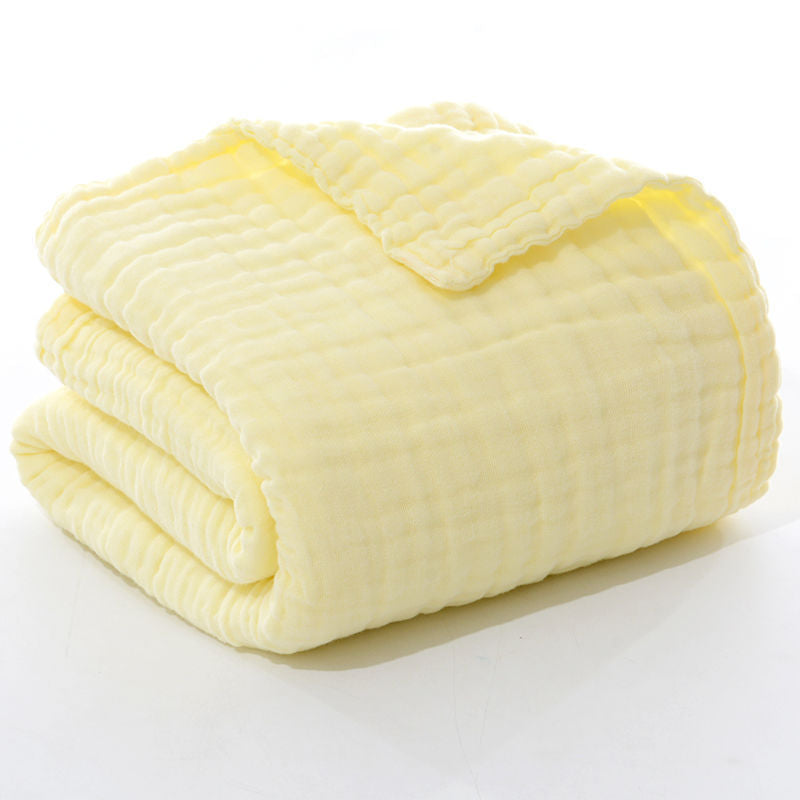 6-Layer Pure Cotton Gauze Towel Blanket, All-Cotton Bubble Gauze Towel Blanket, Single/Double Air-Conditioning Summer Cooling Blanket, Thin Quilt