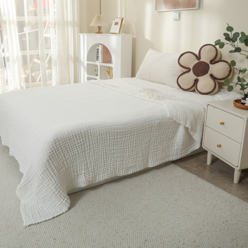 6-Layer Pure Cotton Gauze Towel Blanket, All-Cotton Bubble Gauze Towel Blanket, Single/Double Air-Conditioning Summer Cooling Blanket, Thin Quilt